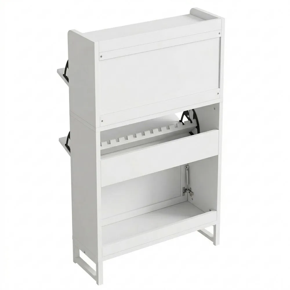 Moderner Schuhschrank mit verstellbaren Fächern, Weiß