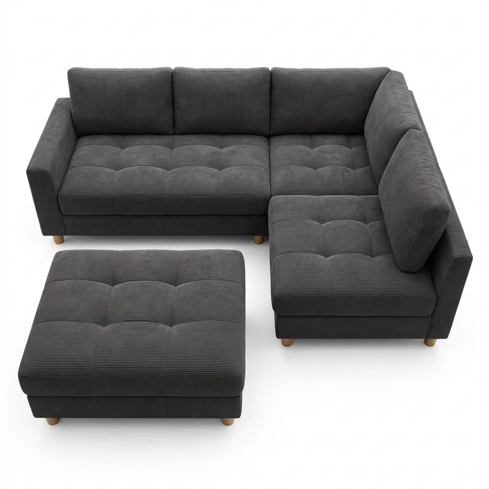 Moderne Wohnlandschaft in Grau mit Schlaffunktion