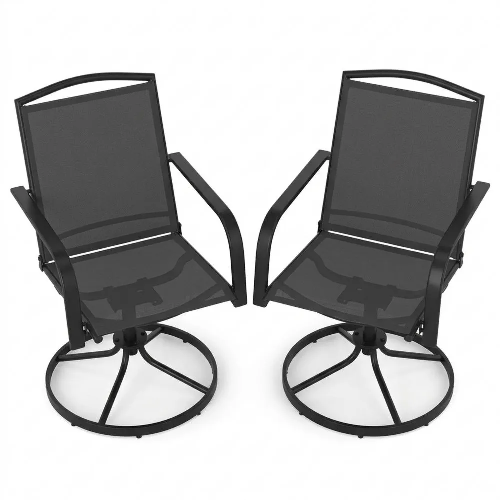 Drehbare Gartenstühle, 2er Set wetterfest, bis 150 kg belastbar