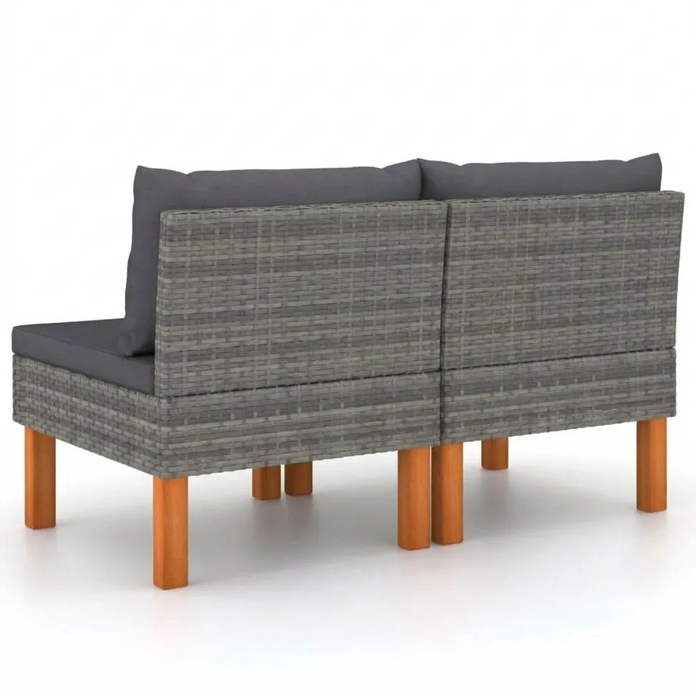 Modulares Mittelsofa aus Eukalyptusholz für den Garten