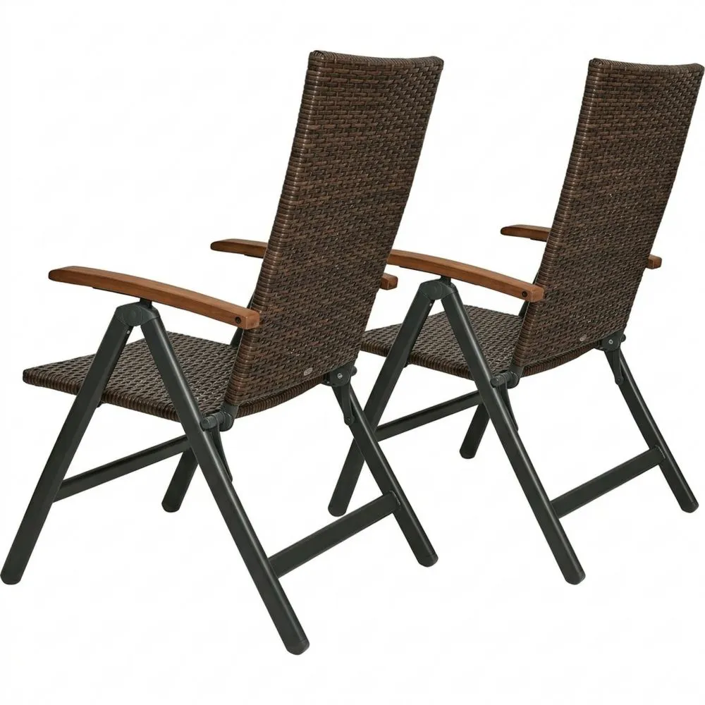 Verstellbarer Klappstuhl für Garten mit hoher Rückenlehne