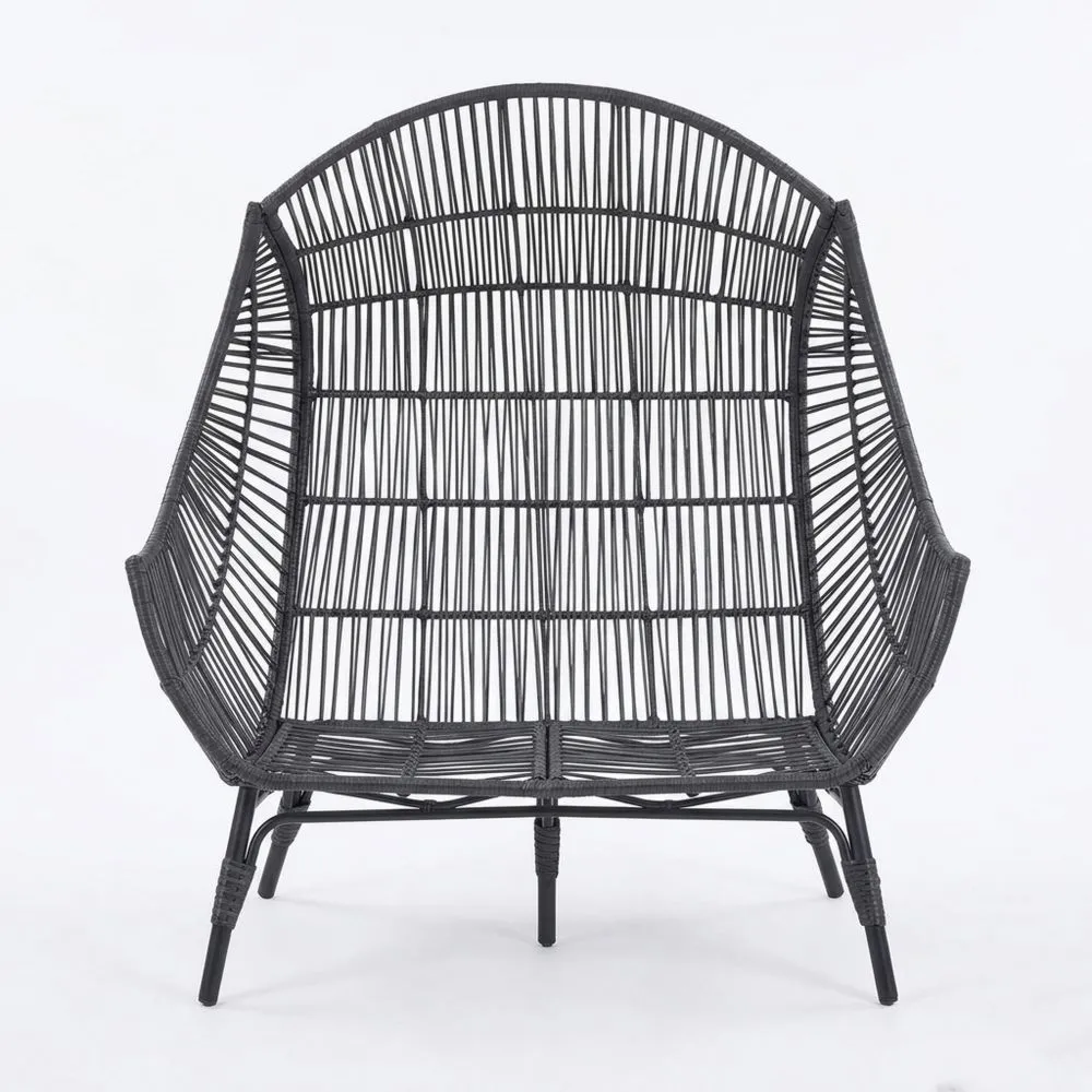 Outdoor Doppel-Schaukelsessel für Zwei mit dicken Kissen und Kopfstützen, bis 308 kg belastbar