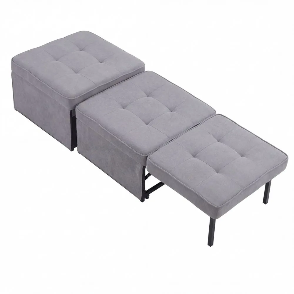 Bequemer Relaxsessel mit Hocker, Grau, 80x72x43 cm
