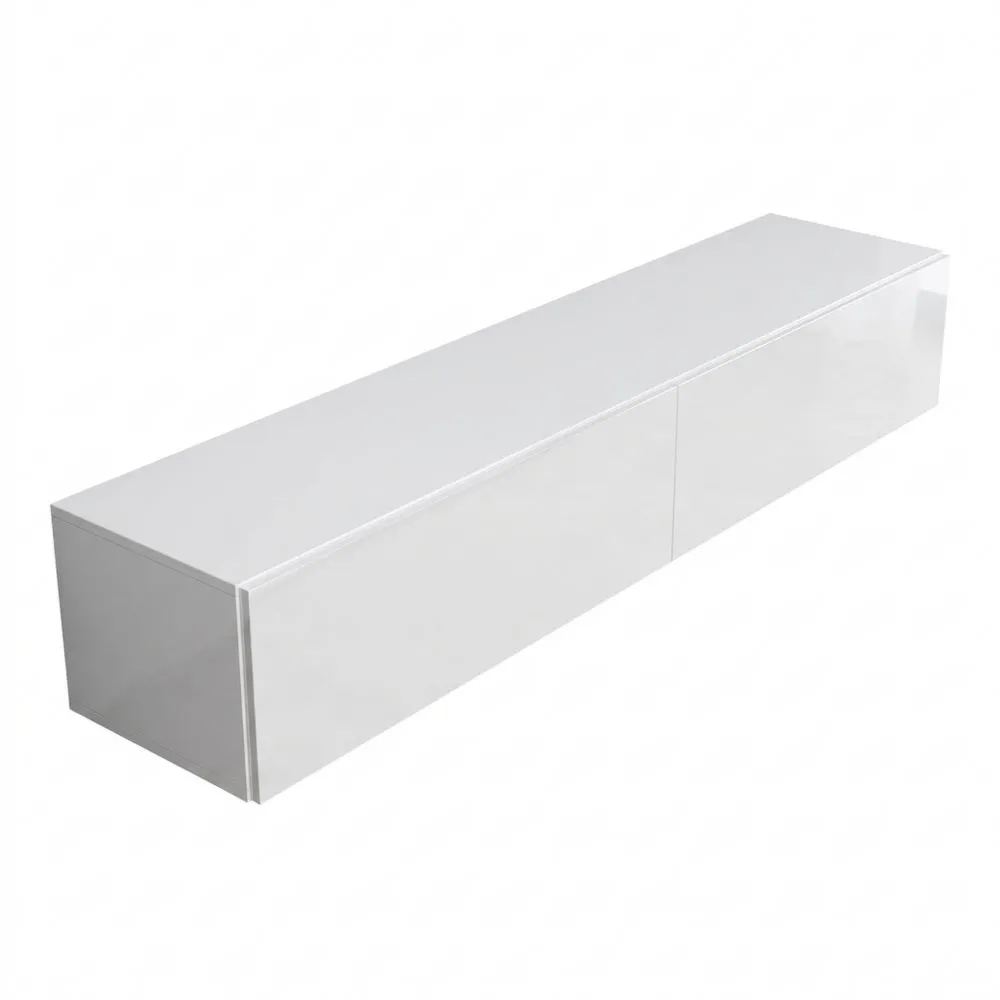 Moderner TV-Schrank 200 cm, flexibel hängend oder stehend, für Wohnzimmer, weiß