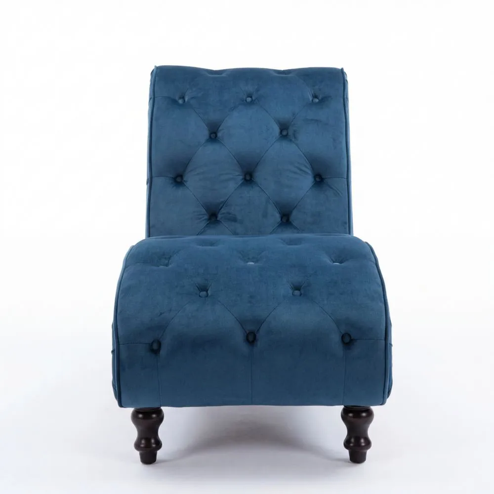 Moderne Relaxliege in Wildleder-Optik, Blau