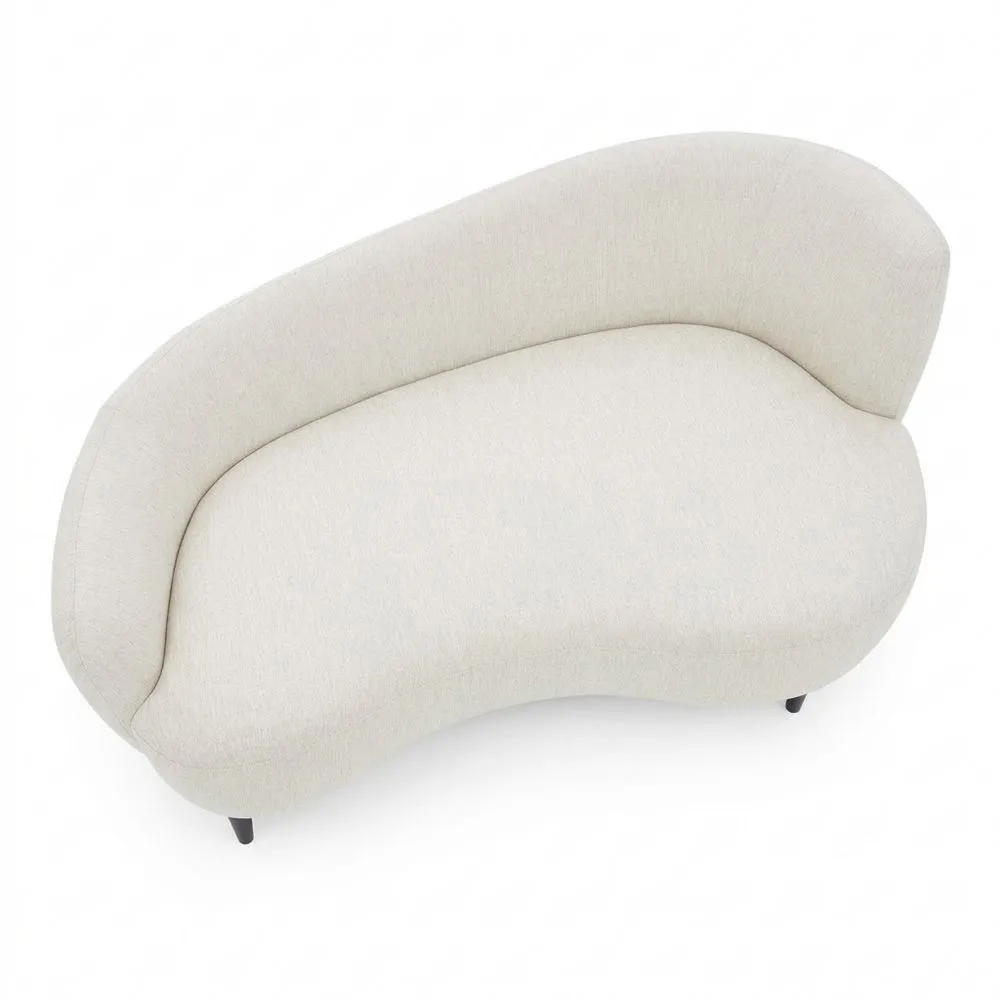 Elegantes Chaise Longue aus Massivholz in Creme, 176 x 97 x 76 cm