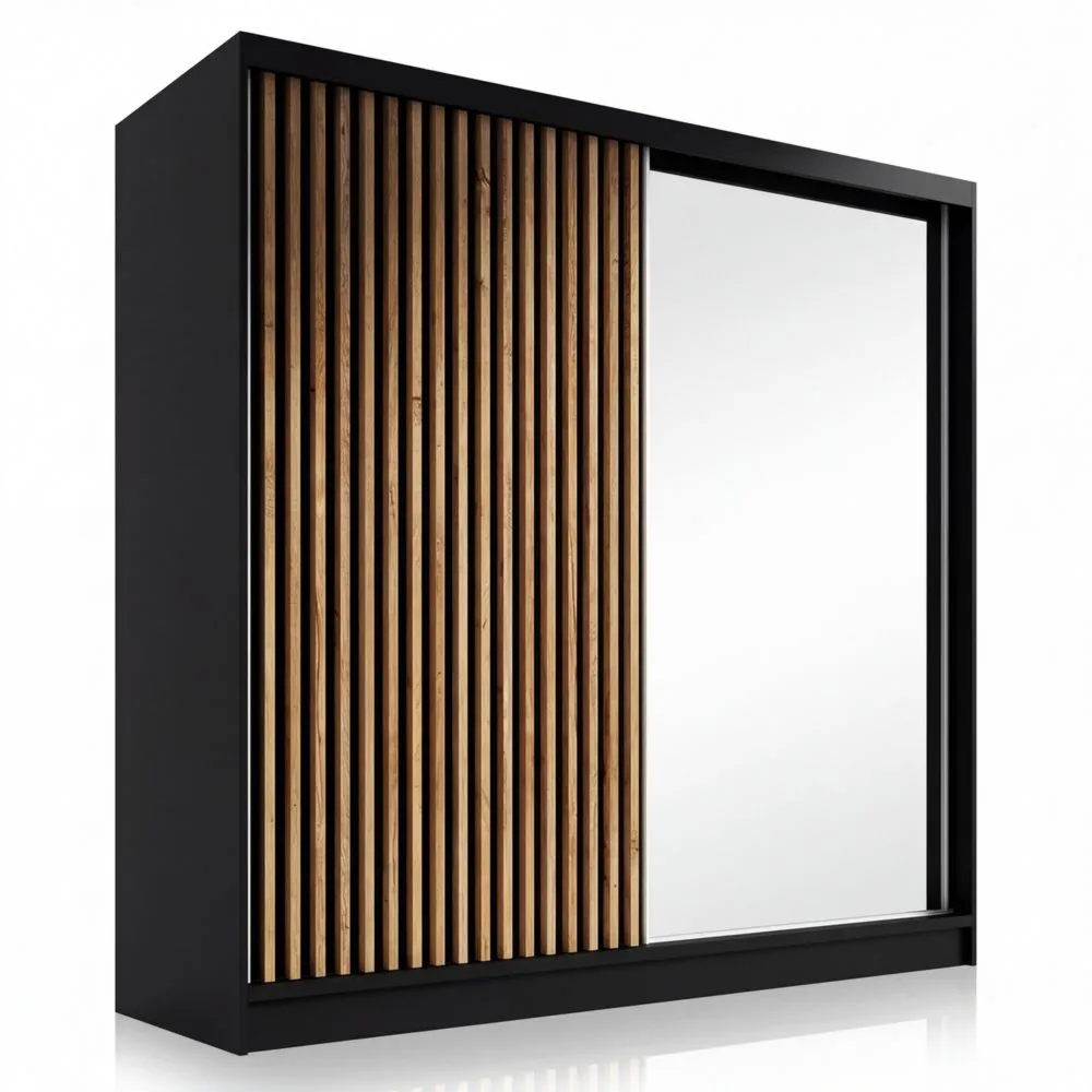 Moderner Schwebetürenschrank 200 cm mit Spiegel und Stauraum