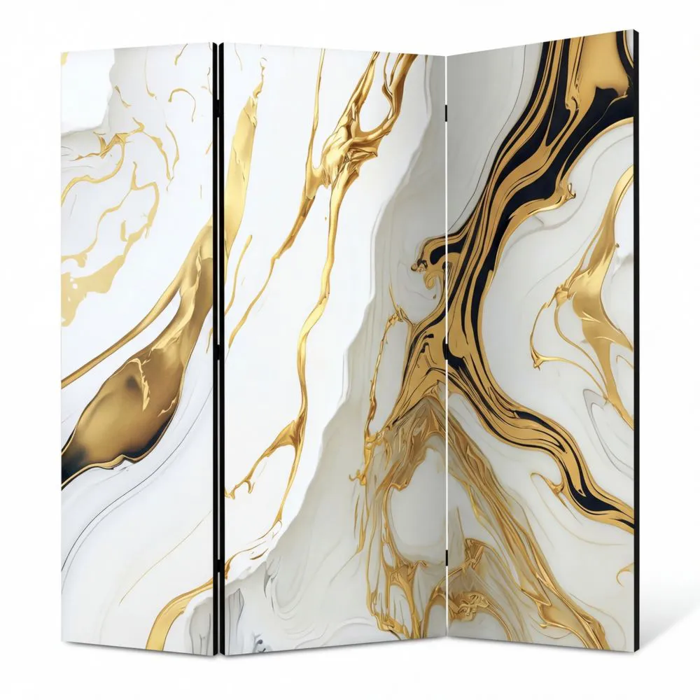 3-teilige Holz-Sichtschutzwand 135x172 cm, beidseitig nutzbar