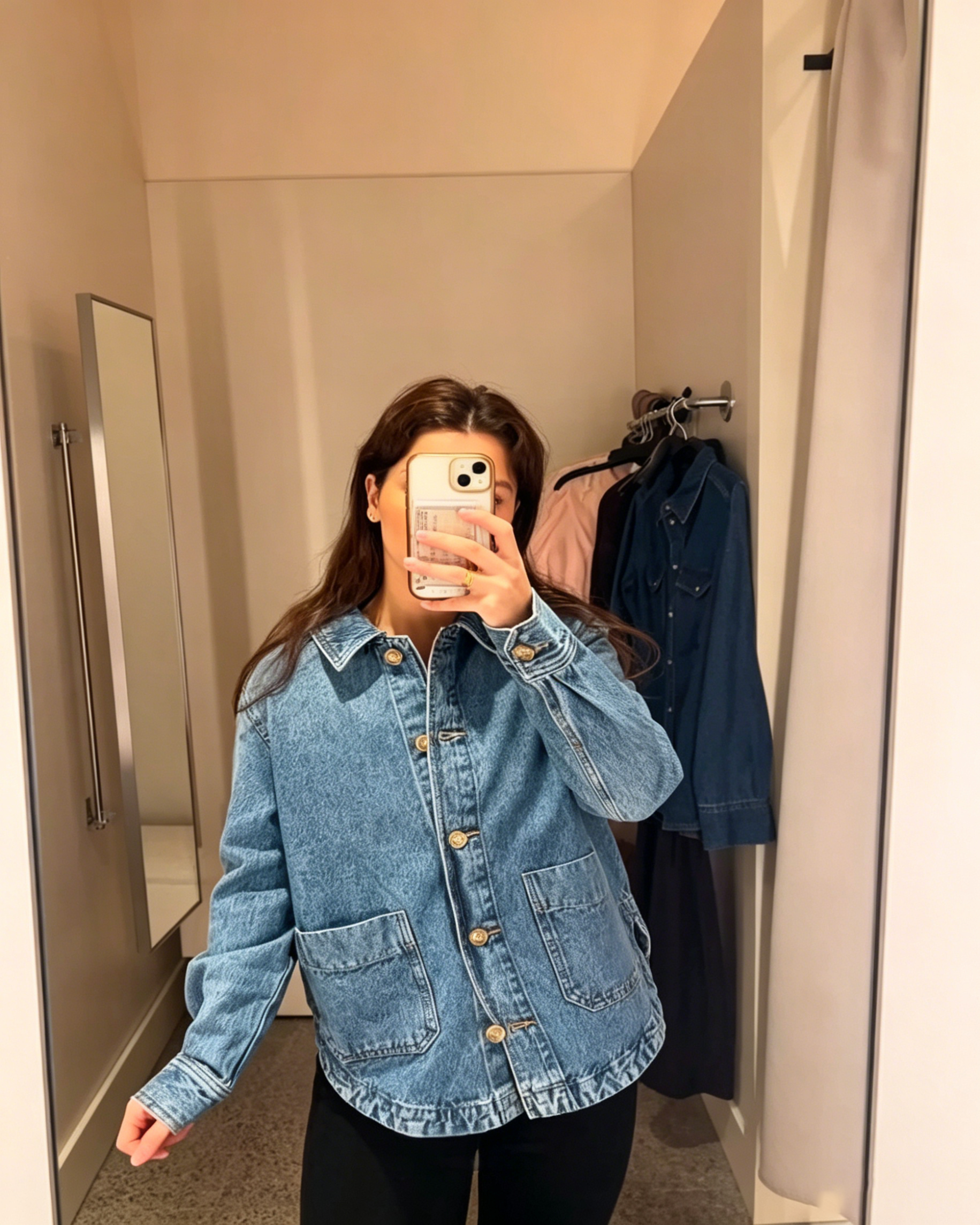 Oversized Light Wash Workwear Denim Jacket