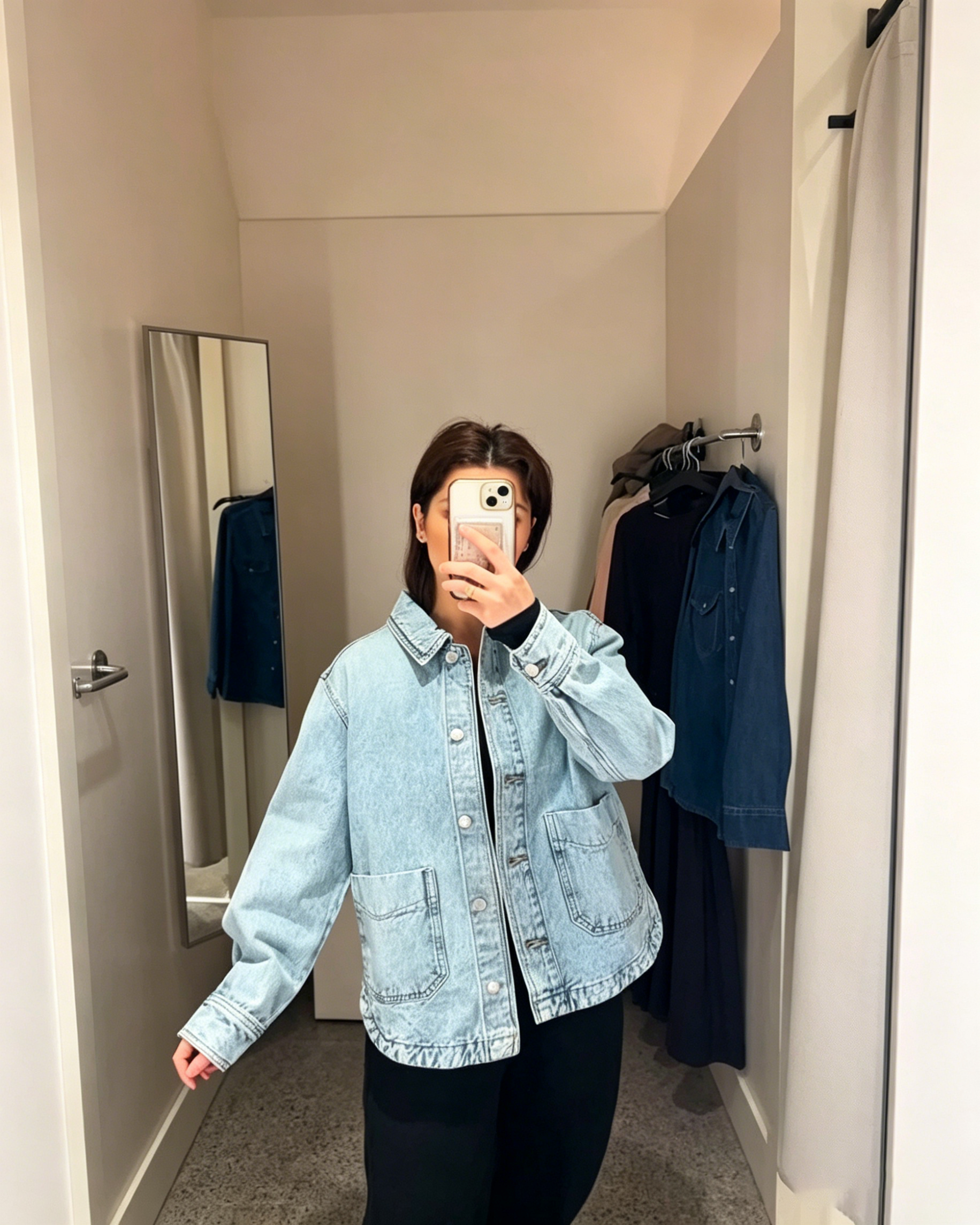 Oversized Light Wash Workwear Denim Jacket