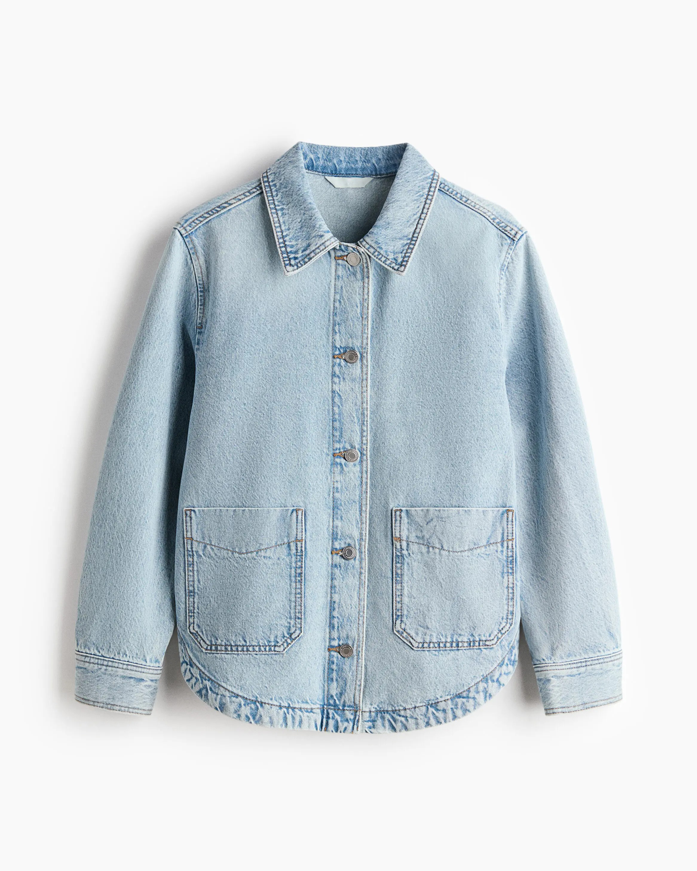 Oversized Light Wash Workwear Denim Jacket