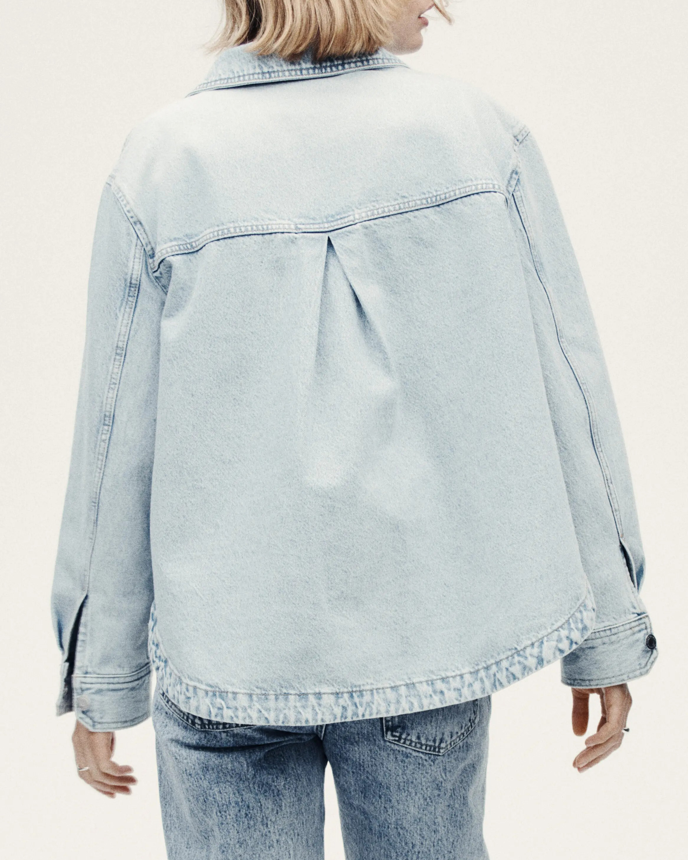Oversized Light Wash Workwear Denim Jacket