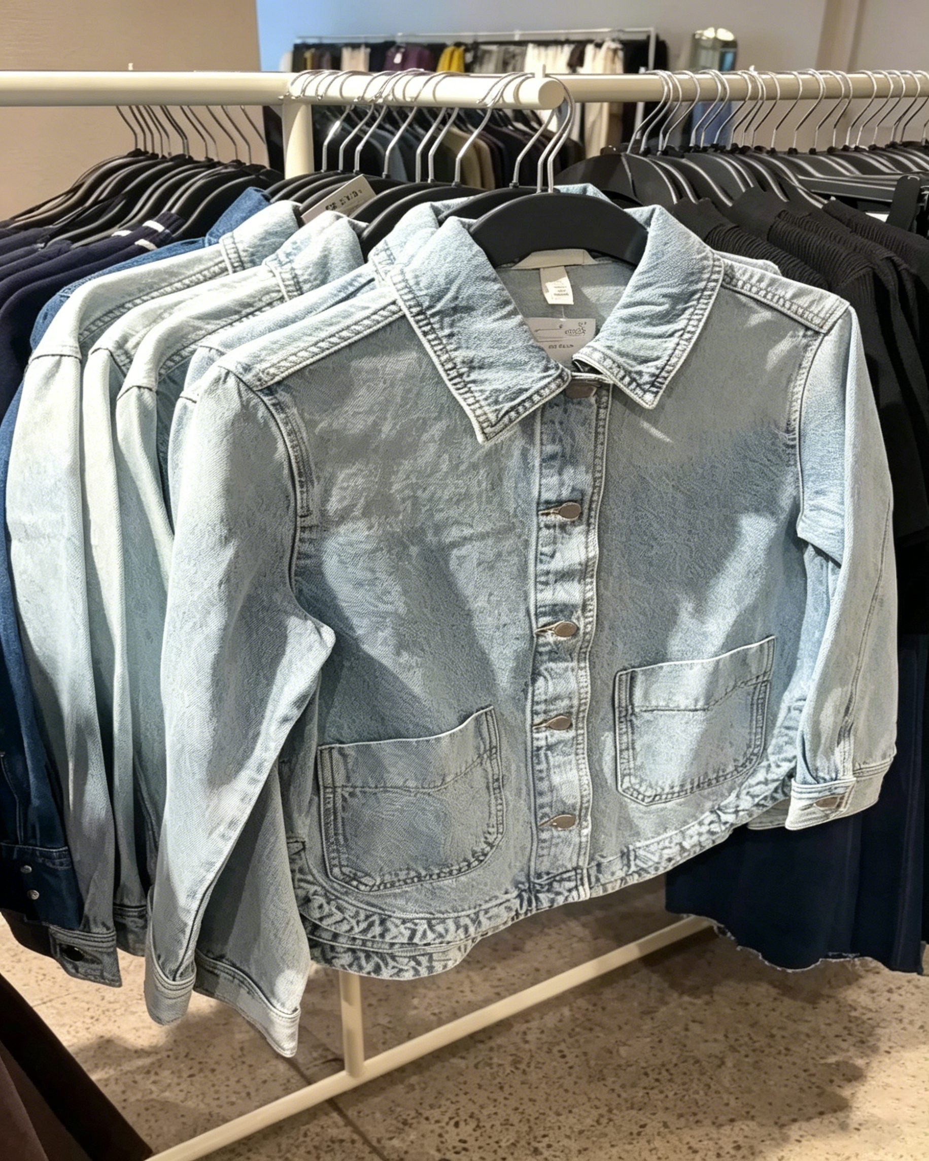 Oversized Light Wash Workwear Denim Jacket