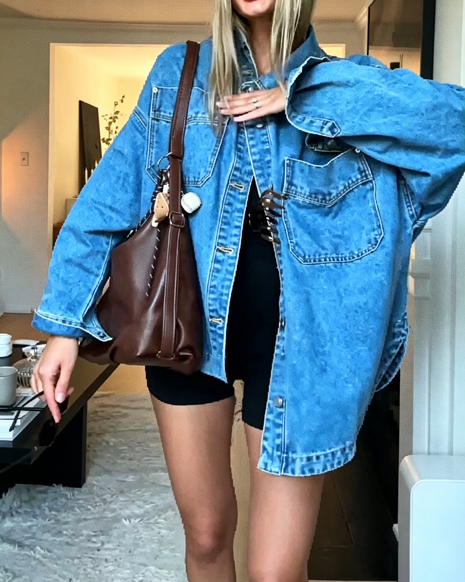Classic Loose Dark Wash Denim Jacket