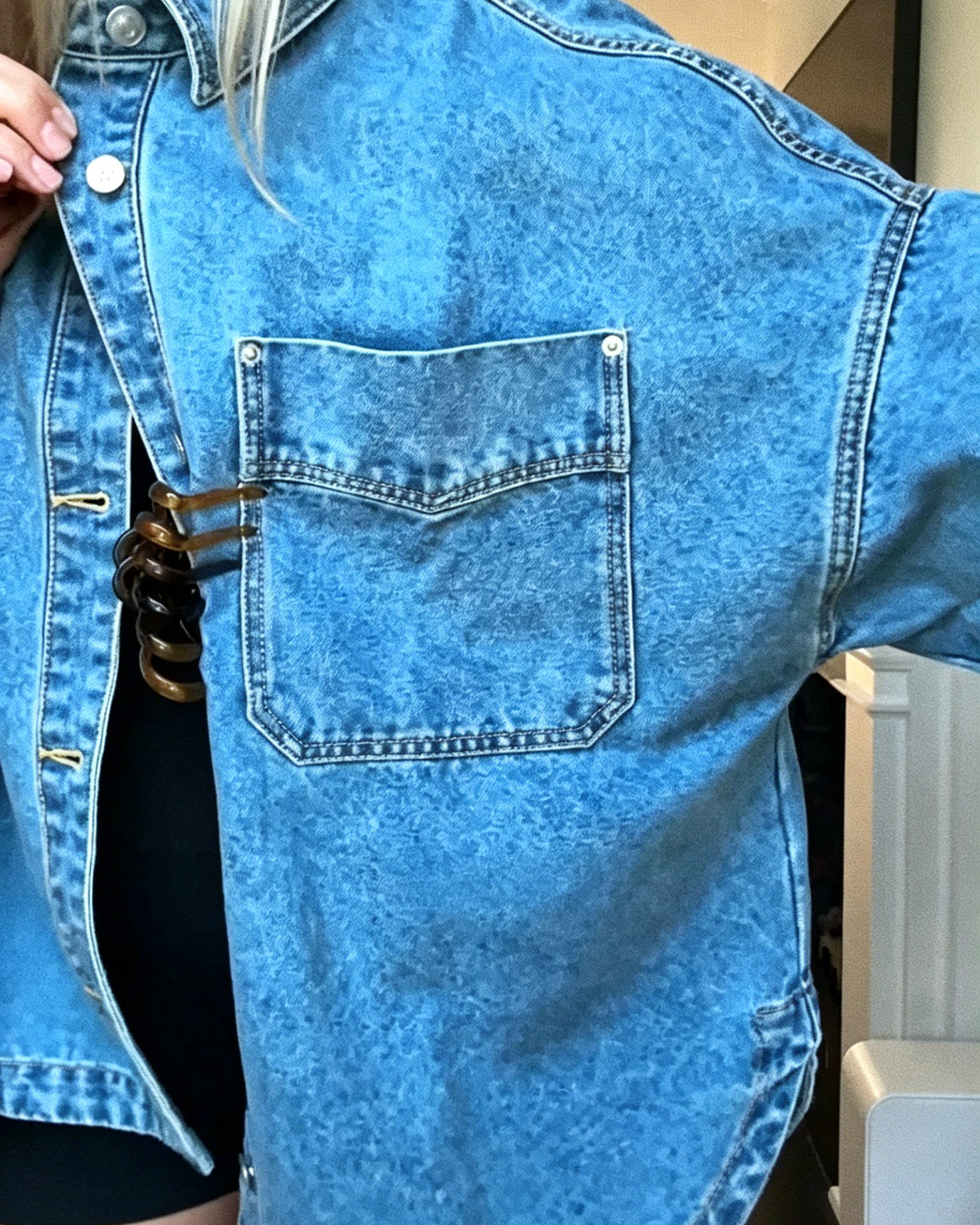 Classic Loose Dark Wash Denim Jacket