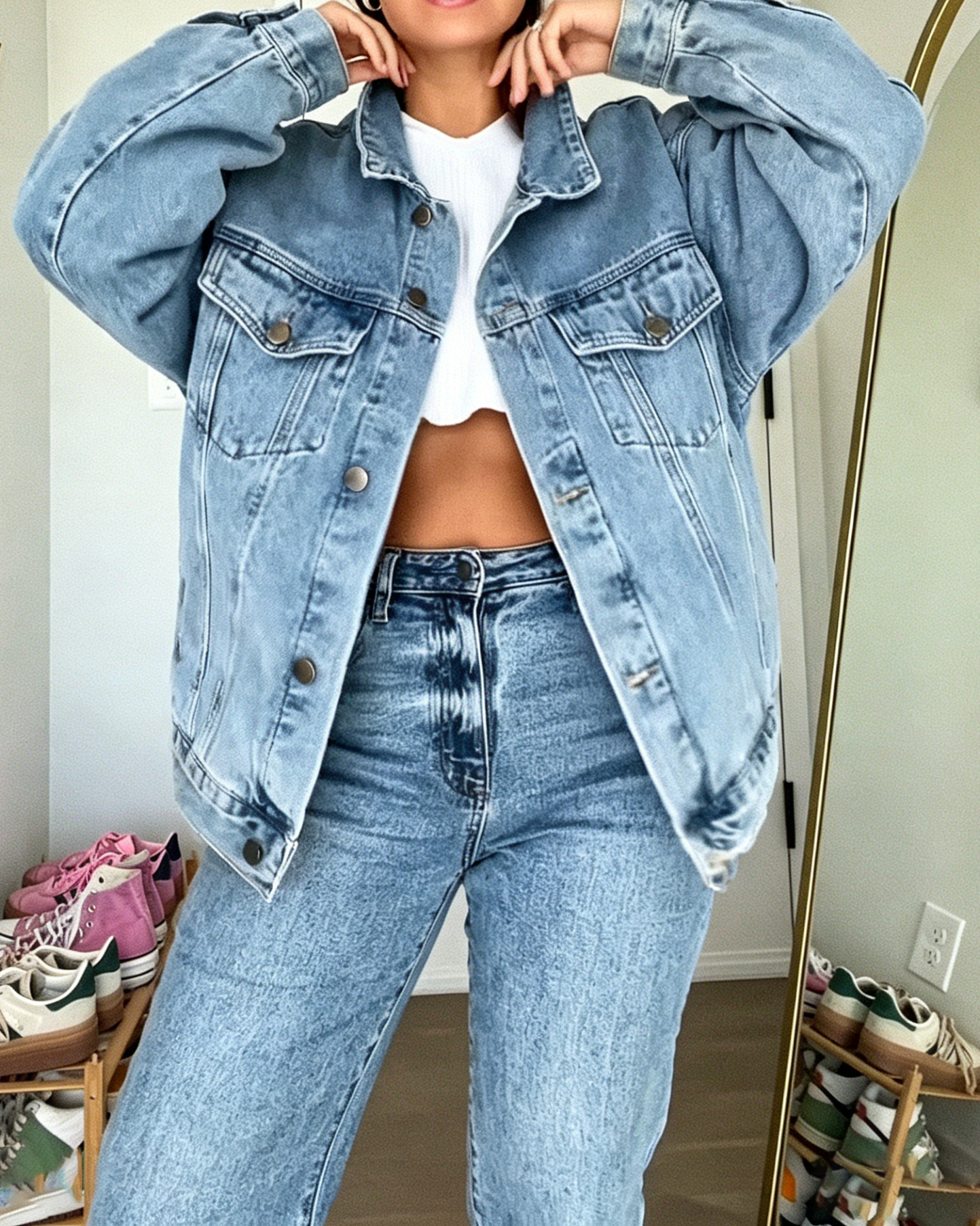 Oversized Vintage Denim Trucker Jacket