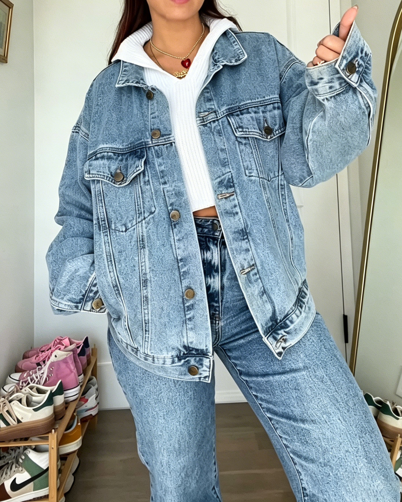 Oversized Vintage Denim Trucker Jacket