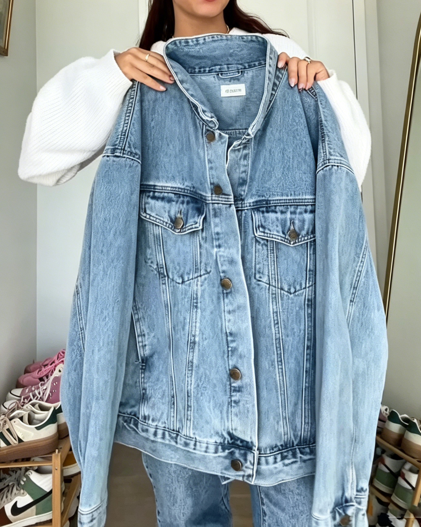 Oversized Vintage Denim Trucker Jacket