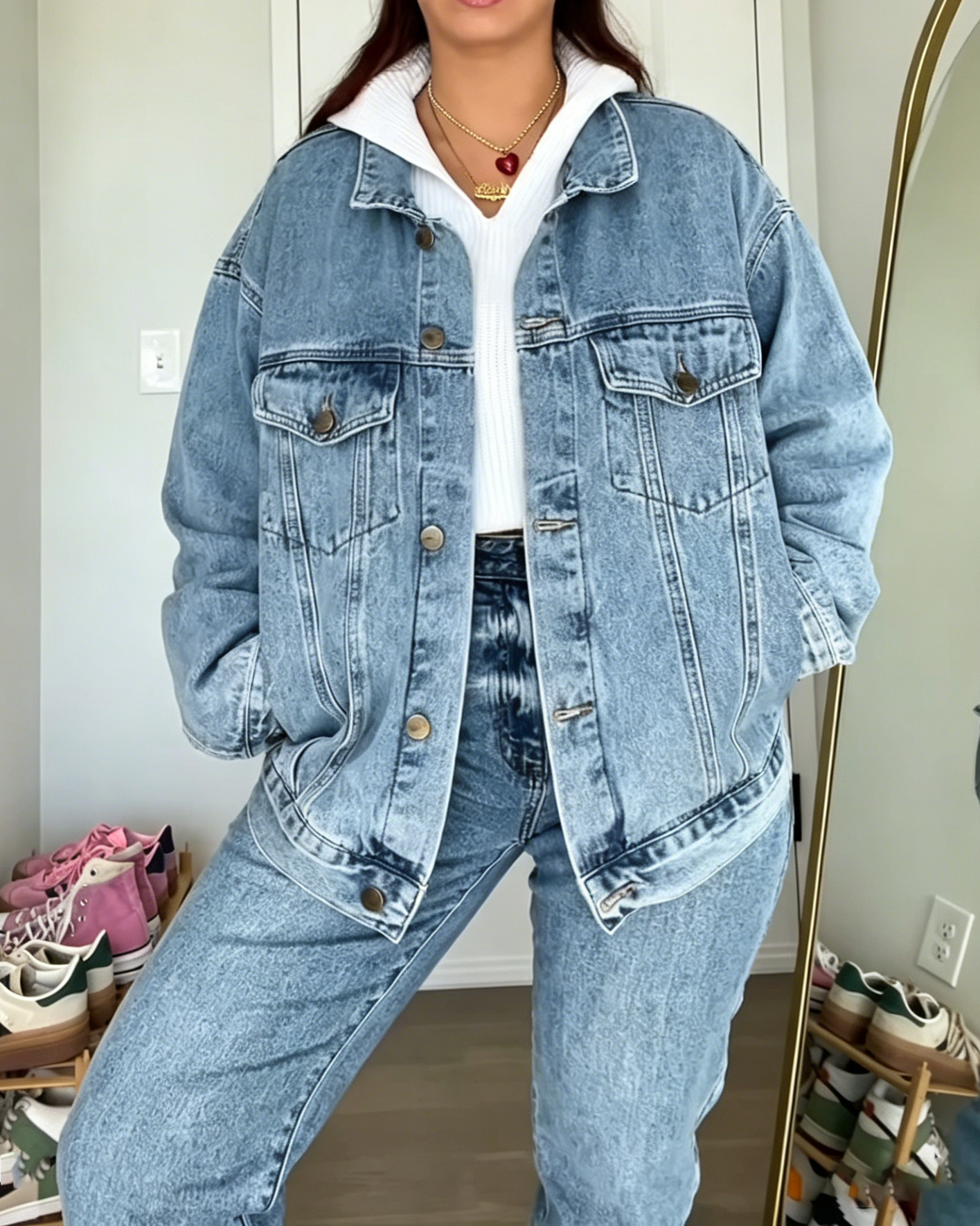 Oversized Vintage Denim Trucker Jacket