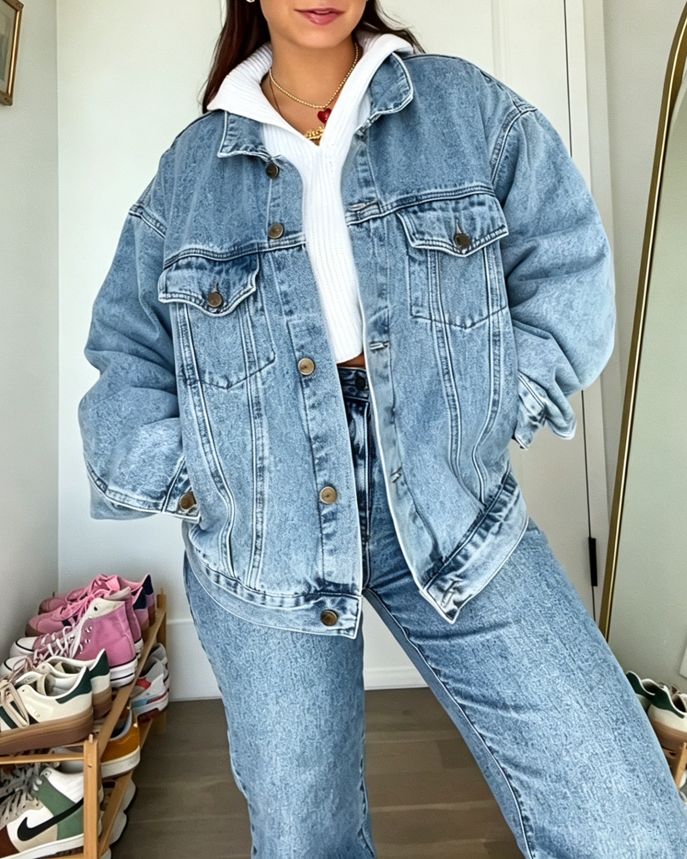 Oversized Vintage Denim Trucker Jacket