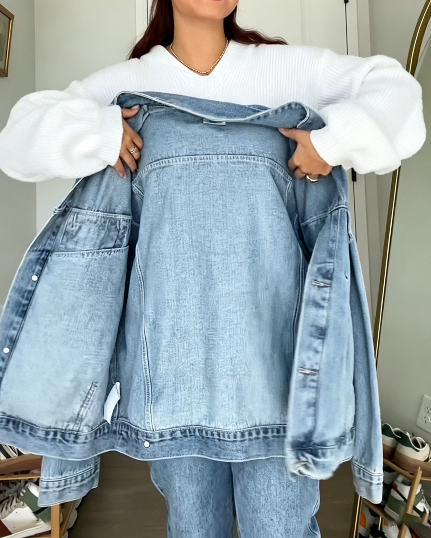 Oversized Vintage Denim Trucker Jacket