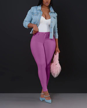 Purple Orchid Super Swank High Rise Belt Loop Stretchy Skinny Jeans