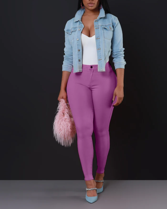 Purple Orchid Super Swank High Rise Belt Loop Stretchy Skinny Jeans