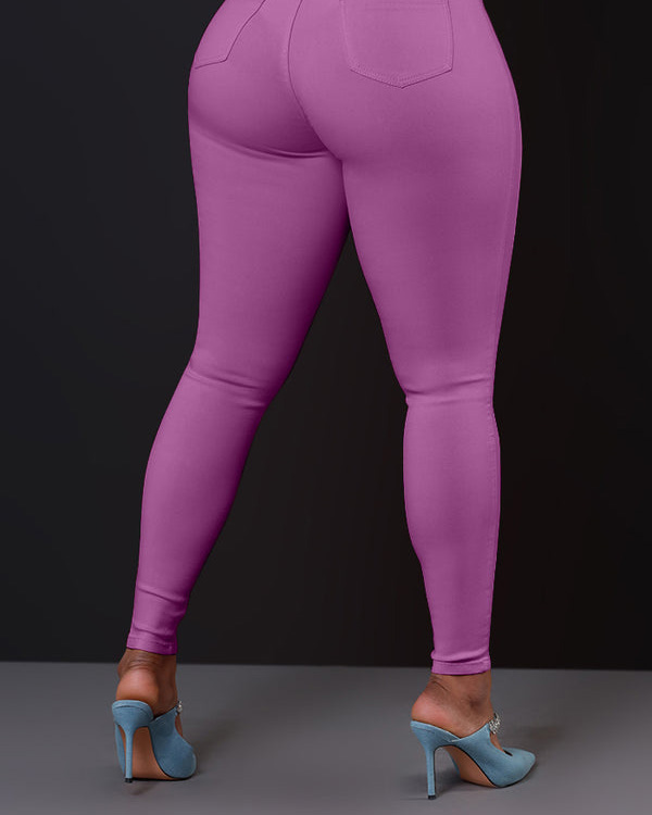 Purple Orchid Super Swank High Rise Belt Loop Stretchy Skinny Jeans