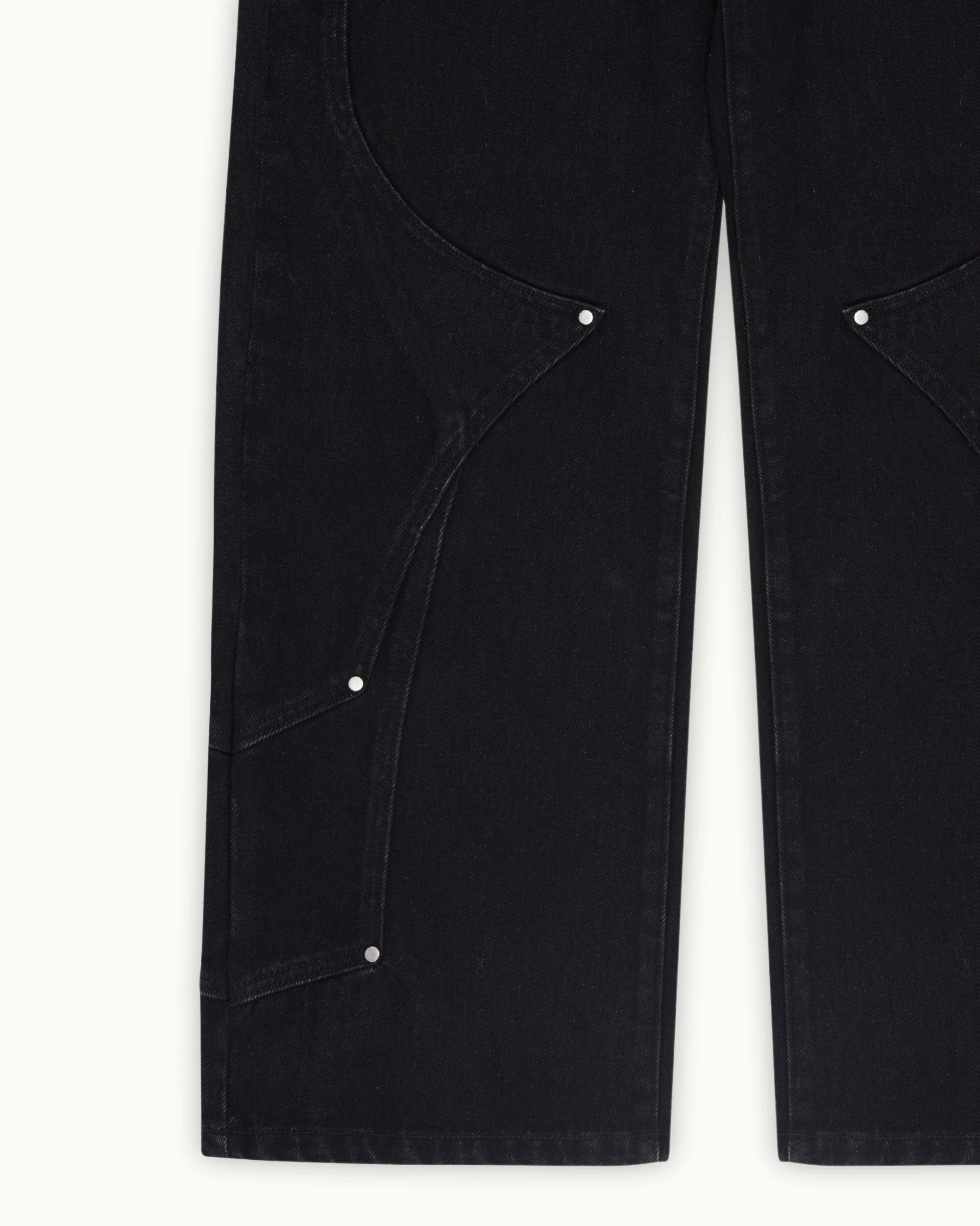 Knight & Floral Embroidered Black Baggy Jeans - Gothic Streetwear Wide Leg Denim Pants