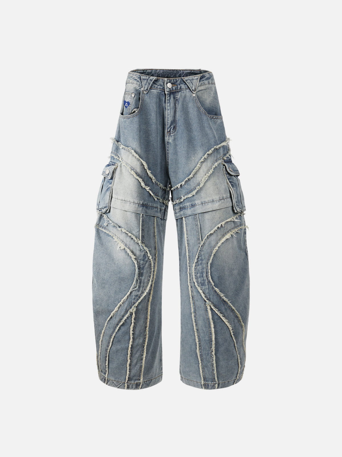 Wave Panel Baggy Barrel Jeans