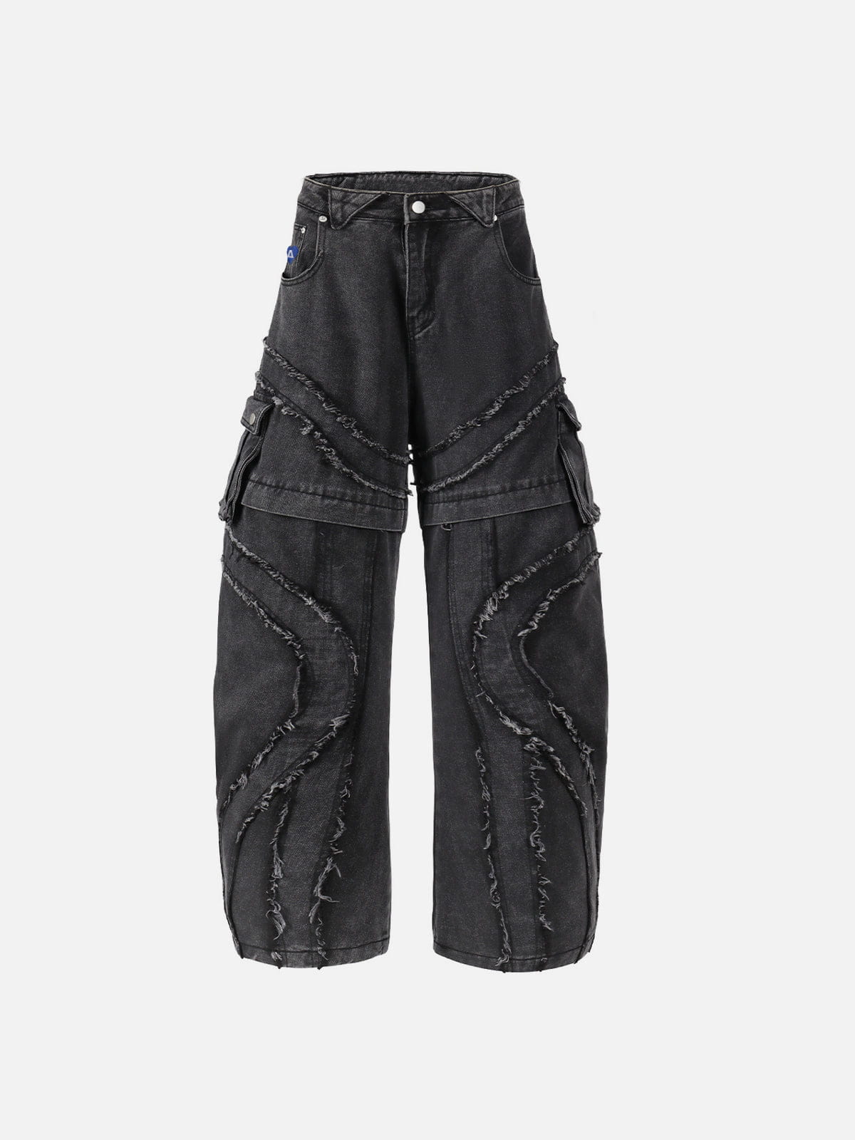 Wave Panel Baggy Barrel Jeans
