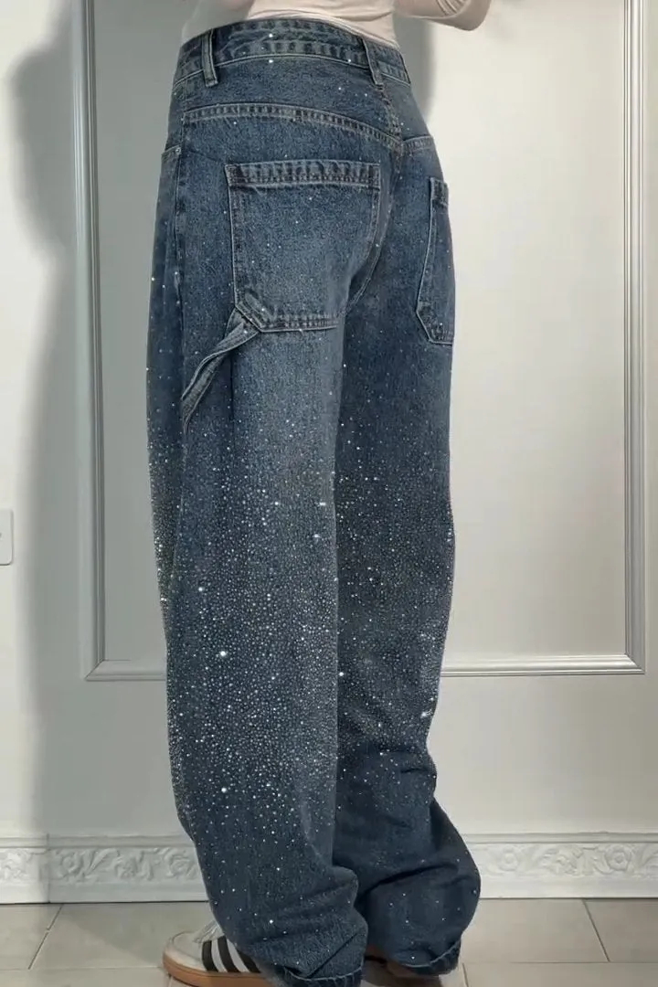 Shimmering Diamond Loose Jeans