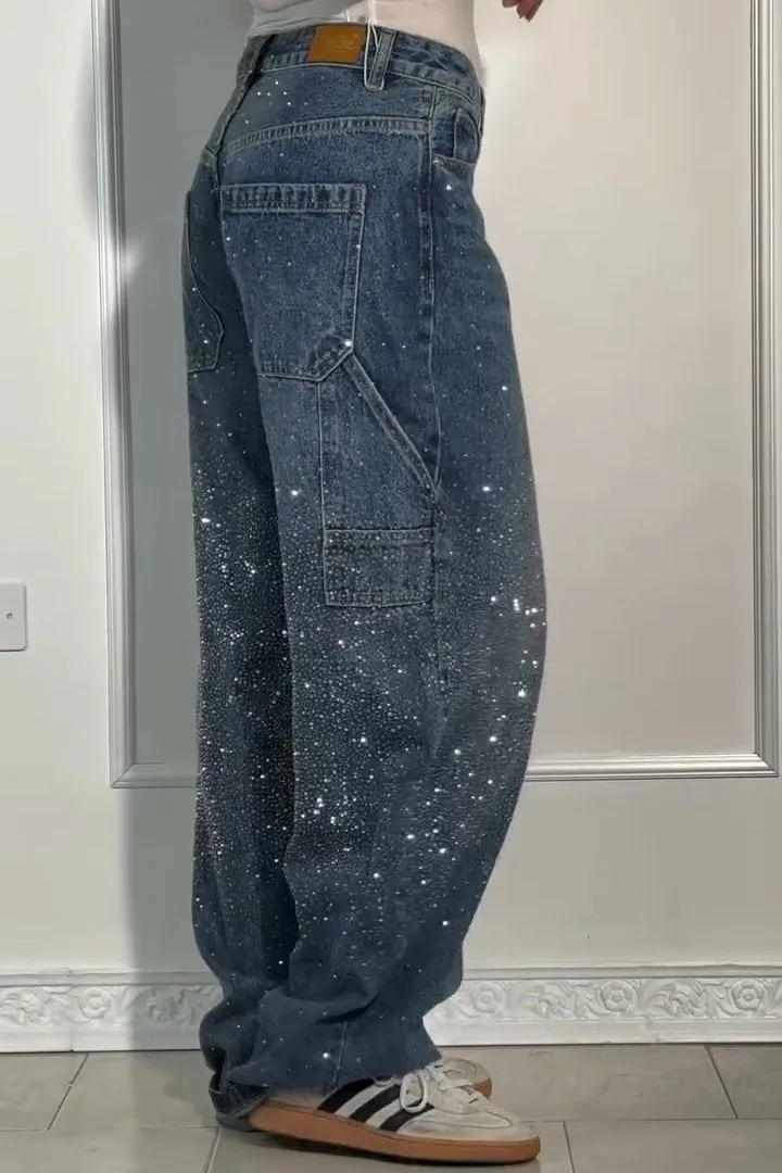 Shimmering Diamond Loose Jeans