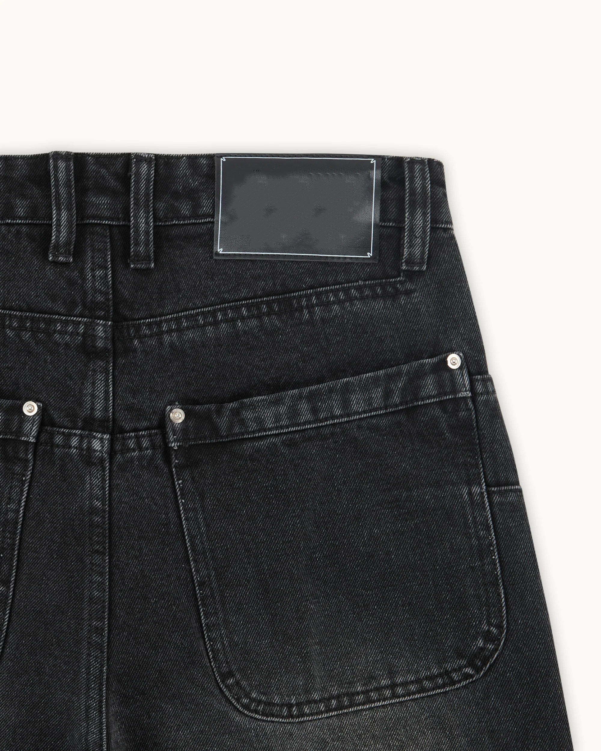 Zombie Graveyard Print Baggy Jeans - Horror Themed Black Wide Leg Denim Pants