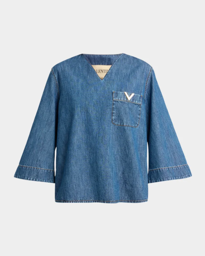 Denim 3/4-Sleeve Shirt