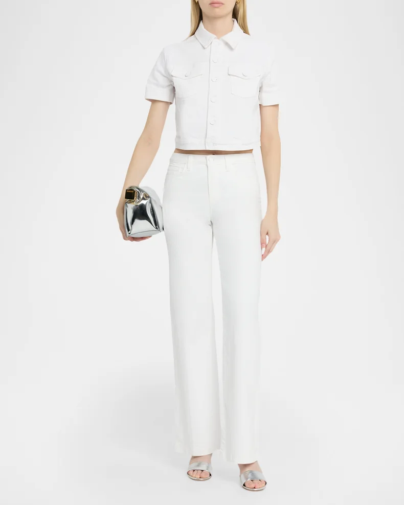 Cropped Short-Sleeve Denim