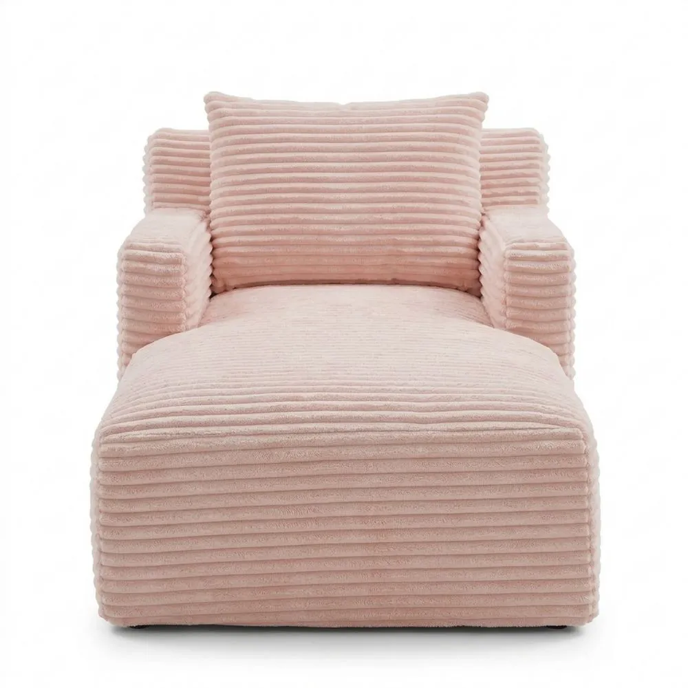 Modernes Bodensofa in Cord für Wohnzimmer & Büro, Rosa