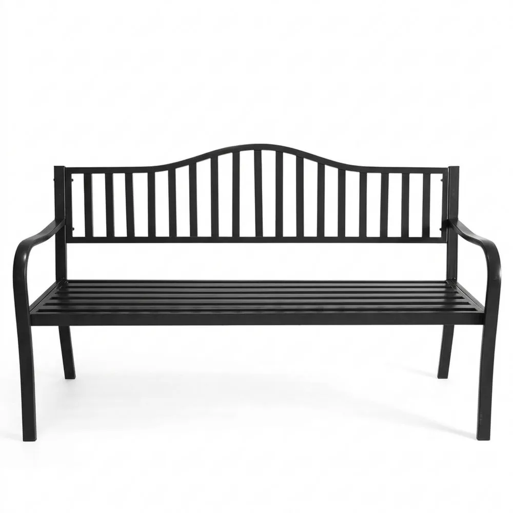 Gartenbank mit Klapptisch, 150 x 56 cm, schwarz, wetterfest