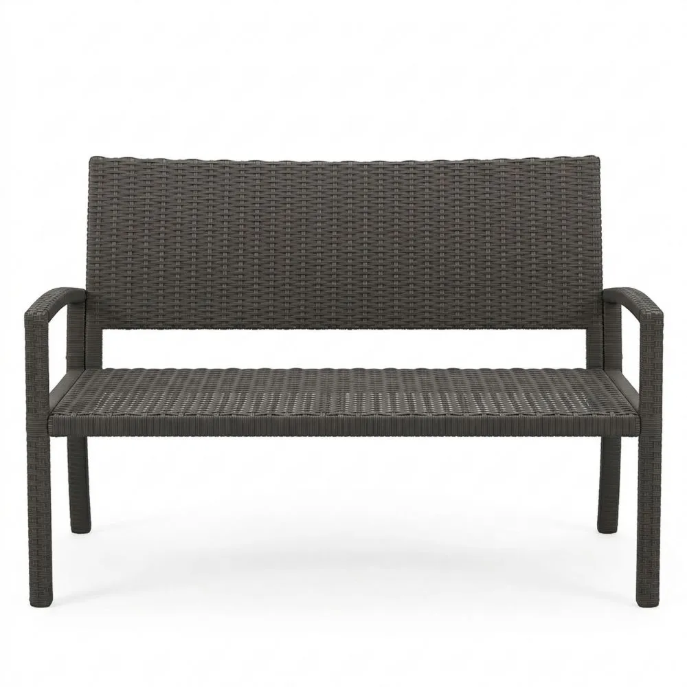 Wetterfeste Gartenbank aus Polyrattan für 2 Personen