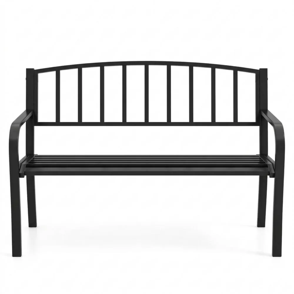 Robuste Gartenbank für Zwei, wetterfest mit Lehnen, bis 300 kg, für Außenbereiche