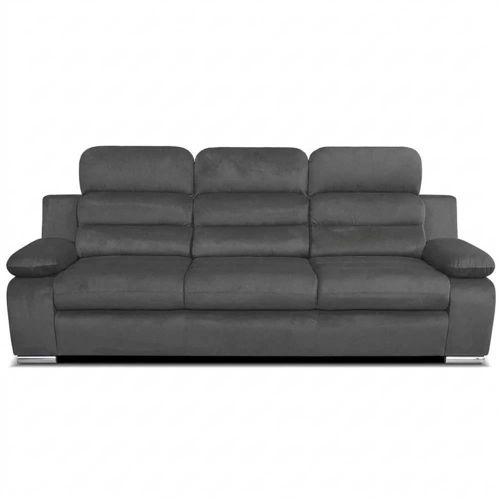 Gemütliches 3-Sitzer Schlafsofa mit Bettfunktion für Wohn- und Schlafzimmer in Anthrazit