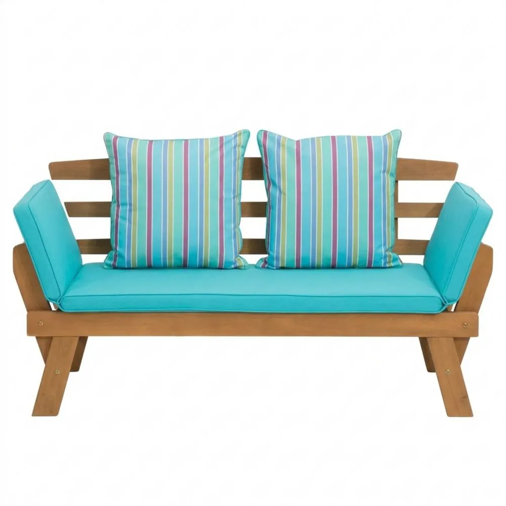 Multifunktionale Akazienholzbank mit Klappfunktionen