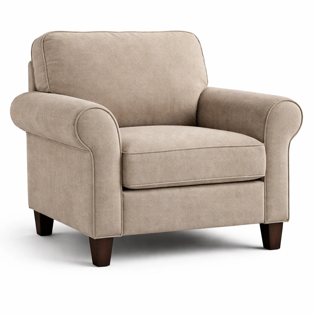 Sillón de algodón beige-roompira