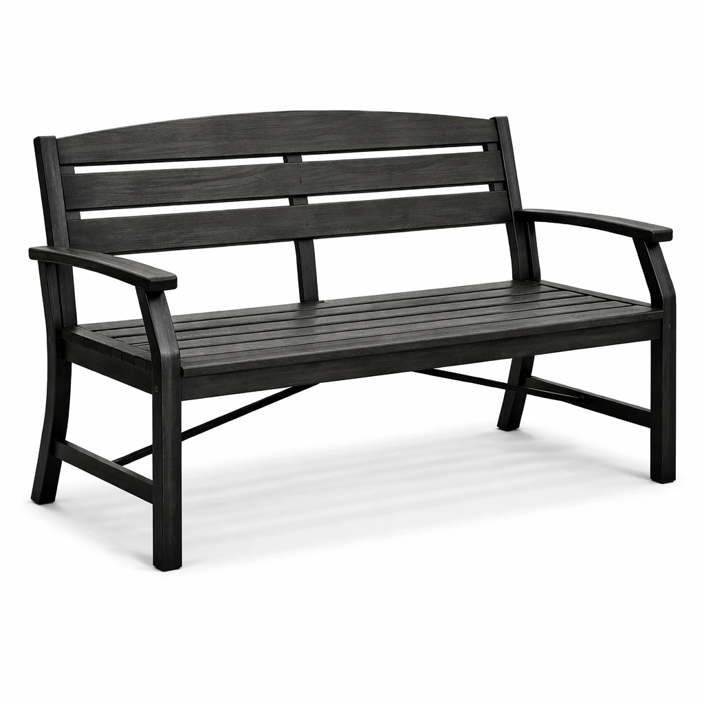Banco de exterior de madera de eucalipto negro-furnzerae