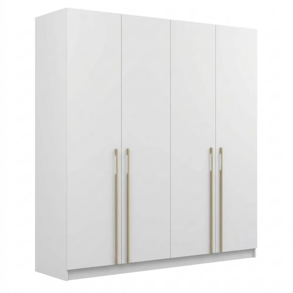 Mehrzweckschrank mit Einlegeböden und Kleiderstangen - Weiß - 57 x 200 x 210 cm