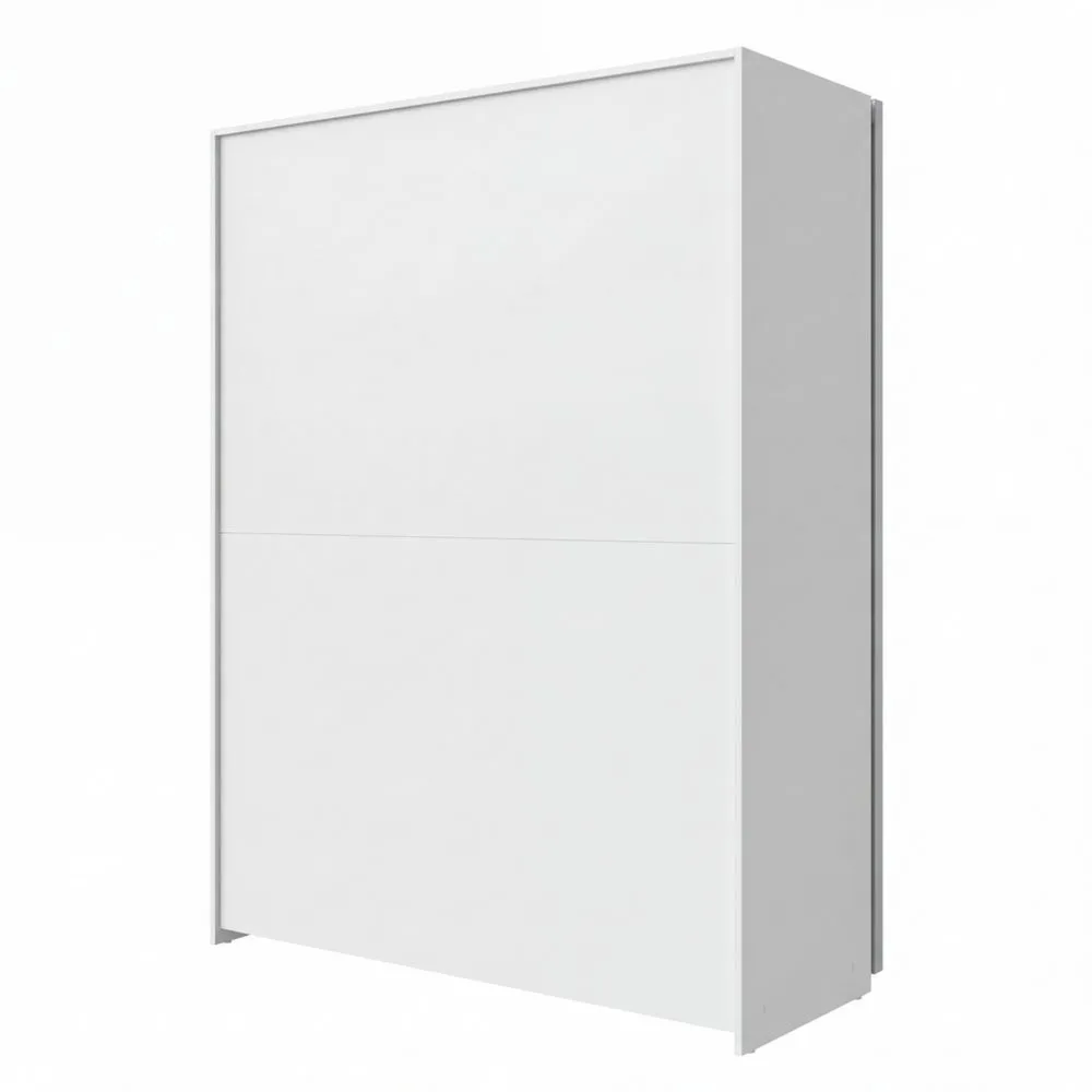 Doppeltüriger Kleiderschrank mit Schwebetüren, Weiß, 120 cm breit