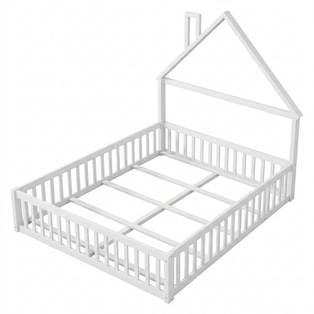 Holzbett für Kinder mit Sicherheitsgitter, 140x200 cm