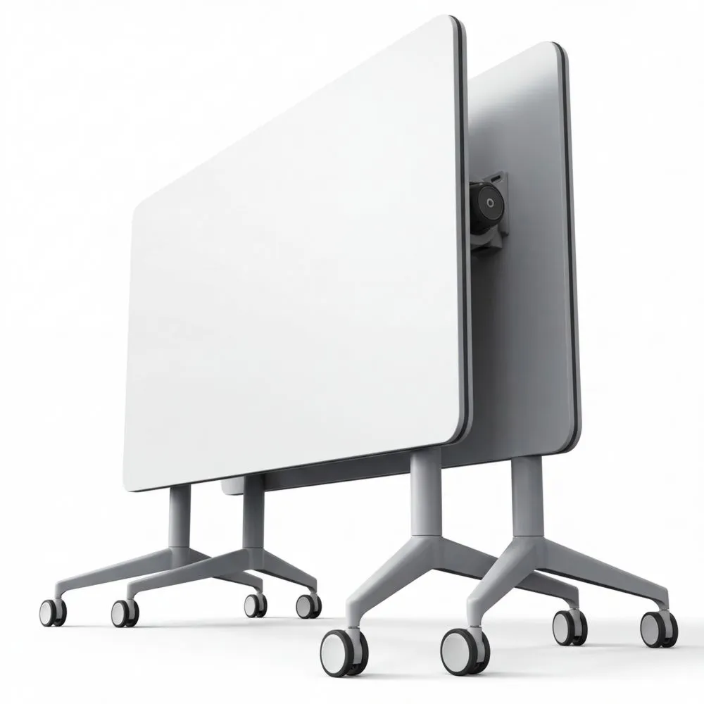 Vielseitiger klappbarer Tisch mit leisen Rollen für Büro und Veranstaltungen
