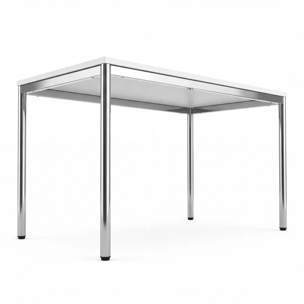 Moderner Besprechungstisch mit stabilen Beinen, 1600x800x720 mm, Weiß/Grau