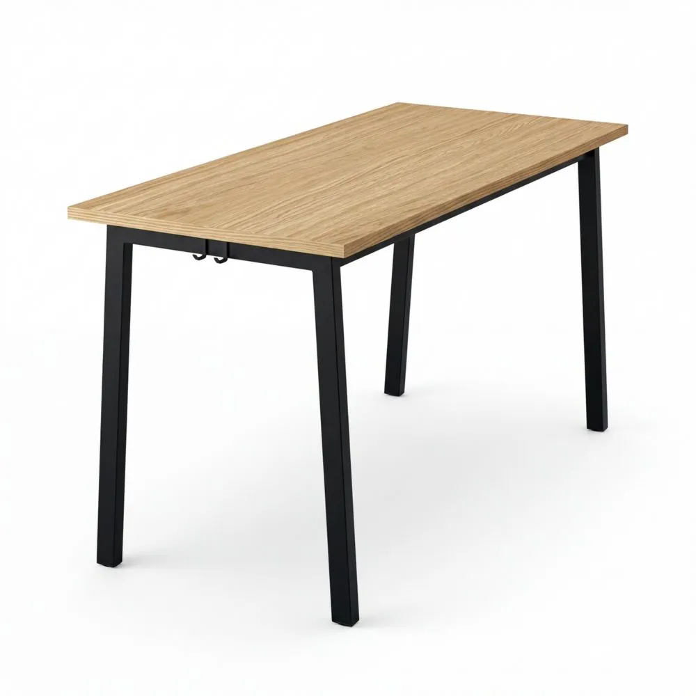 Moderner Konferenztisch aus Eichenfurnier in Schwarz, 140 x 68 x 75 cm